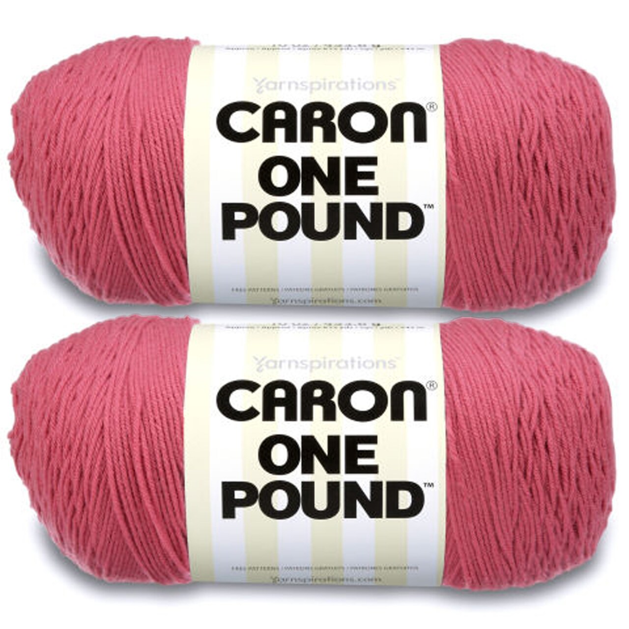 Caron One Pound Rose Yarn - 2 Pack of 454g/16oz - Acrylic - 4 Medium (Worsted) - 812 Yards - Knitting/Crochet